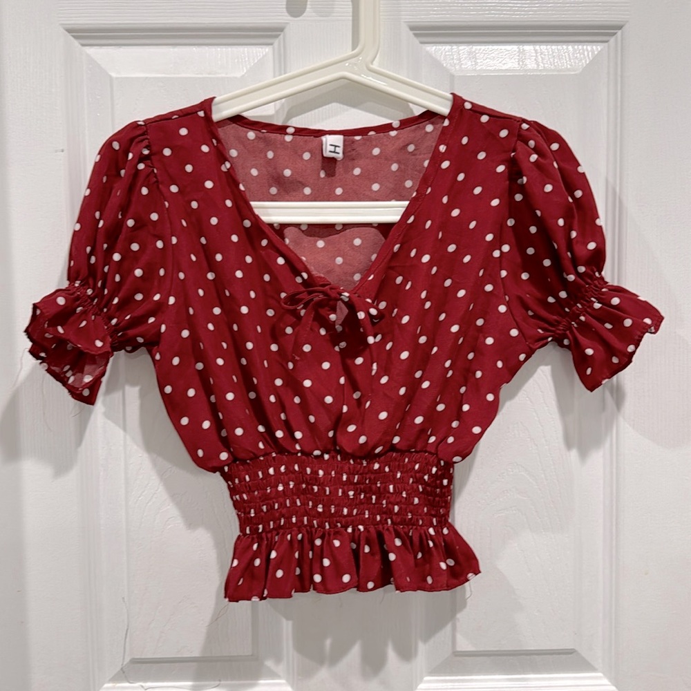 HF Red polka dot blouse